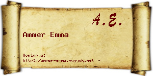Ammer Emma névjegykártya